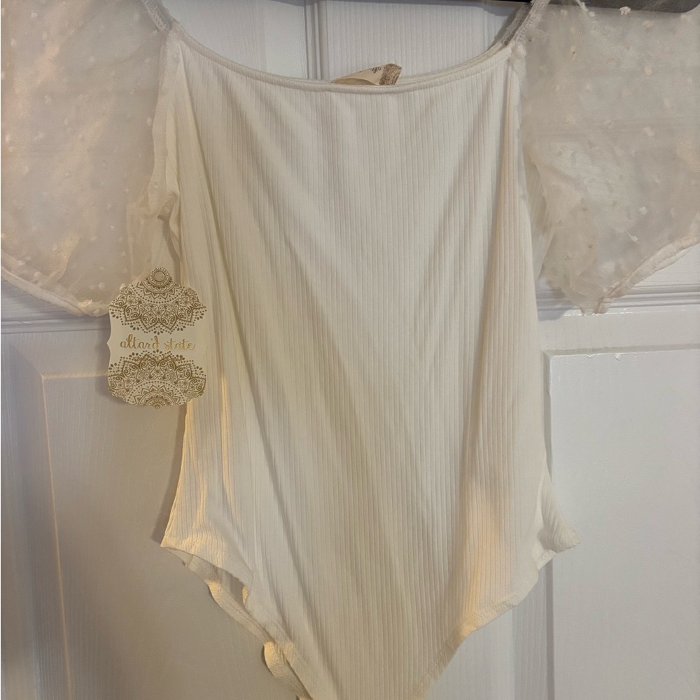 Altar’d State Sheer Sleeve Bodysuit
